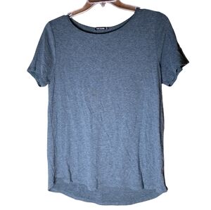 Pink Clover Gray Short Sleeve Button-Back Shirt Size L